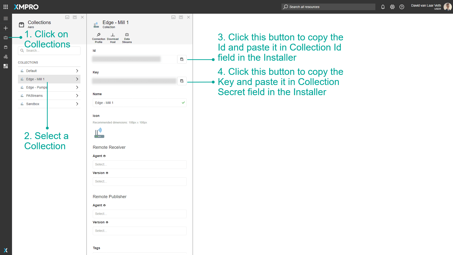 Fig 1: Collection details in Data Stream Designer