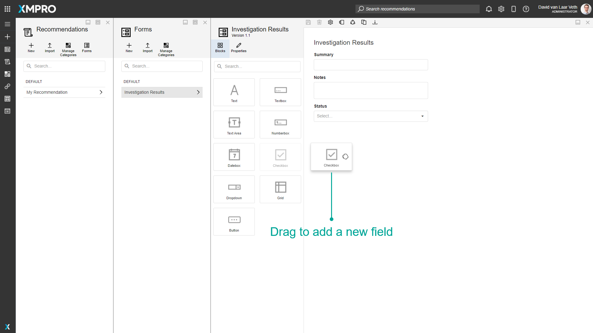 Adding Blocks to Form