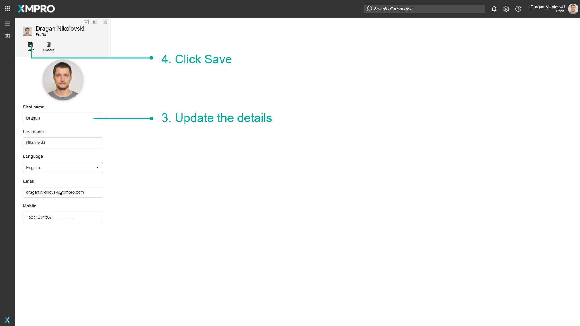 Save Profile Changes