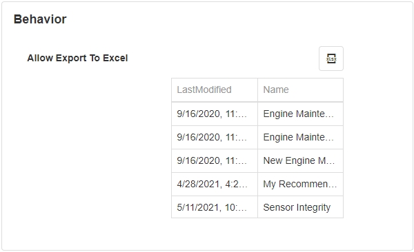 Allow Export to Excel