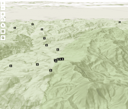 Esri Map with location markers displayed