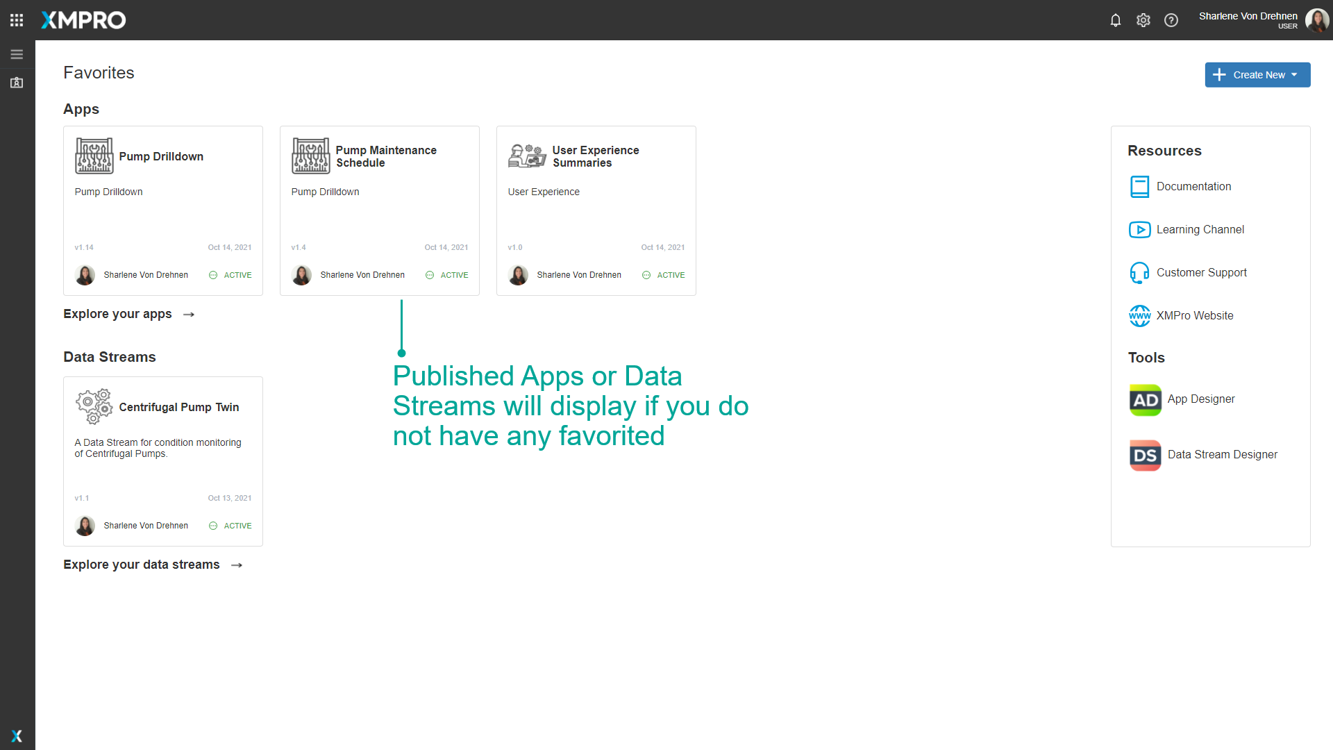 Favoriting Apps and Data Streams - Published List