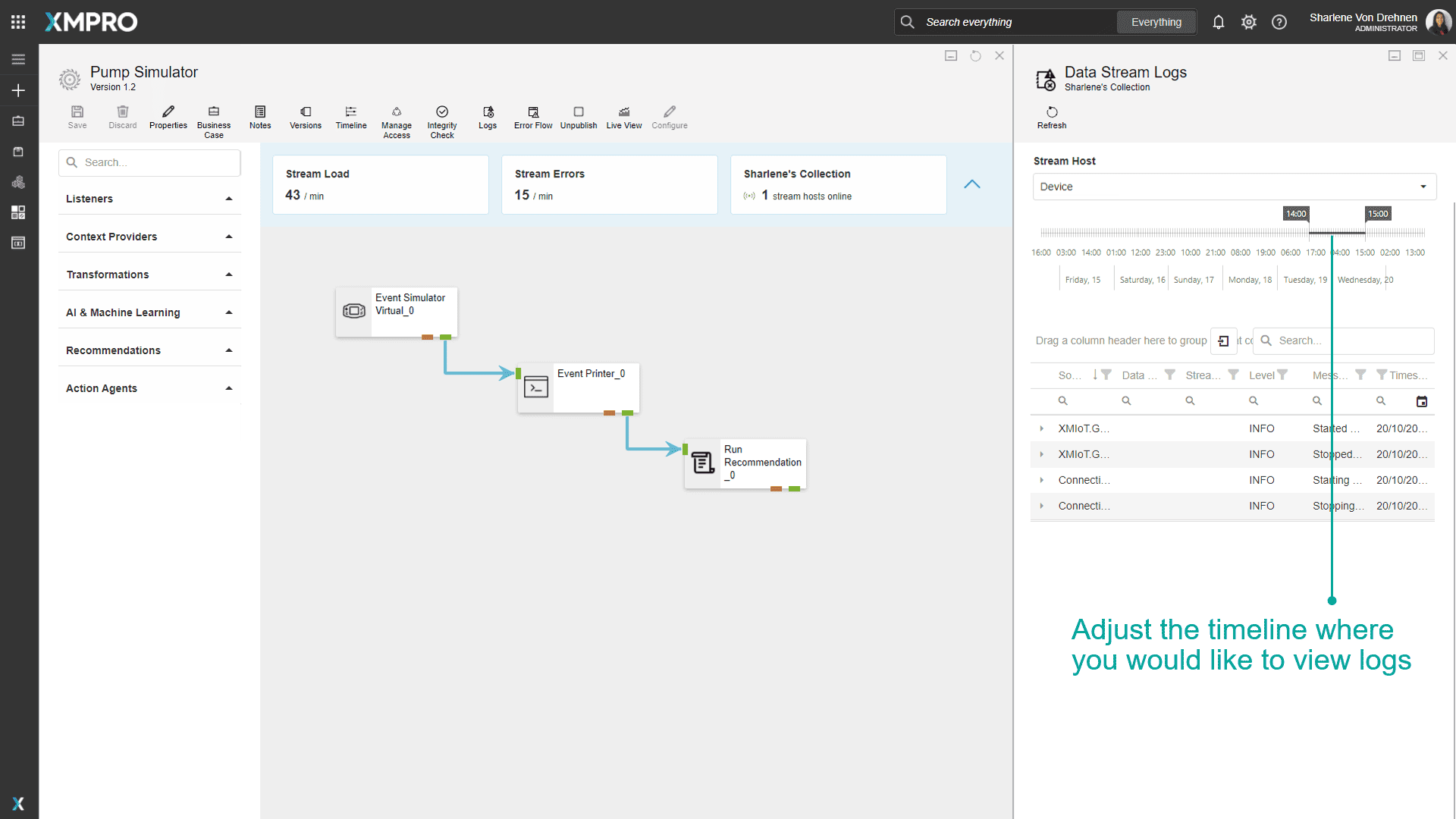 Timeline Slider for Logs