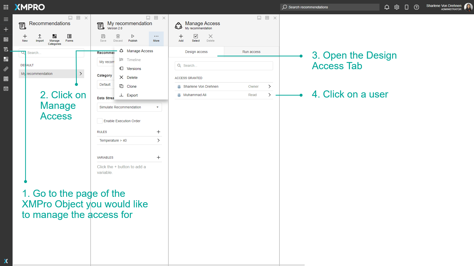Editing user permissions
