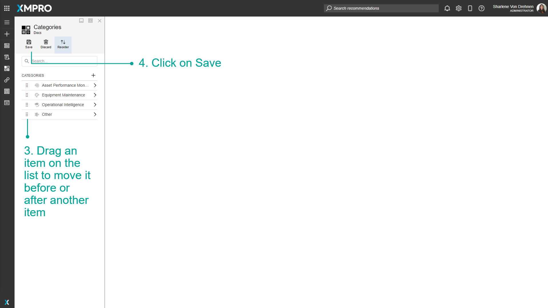 Reordering categories
