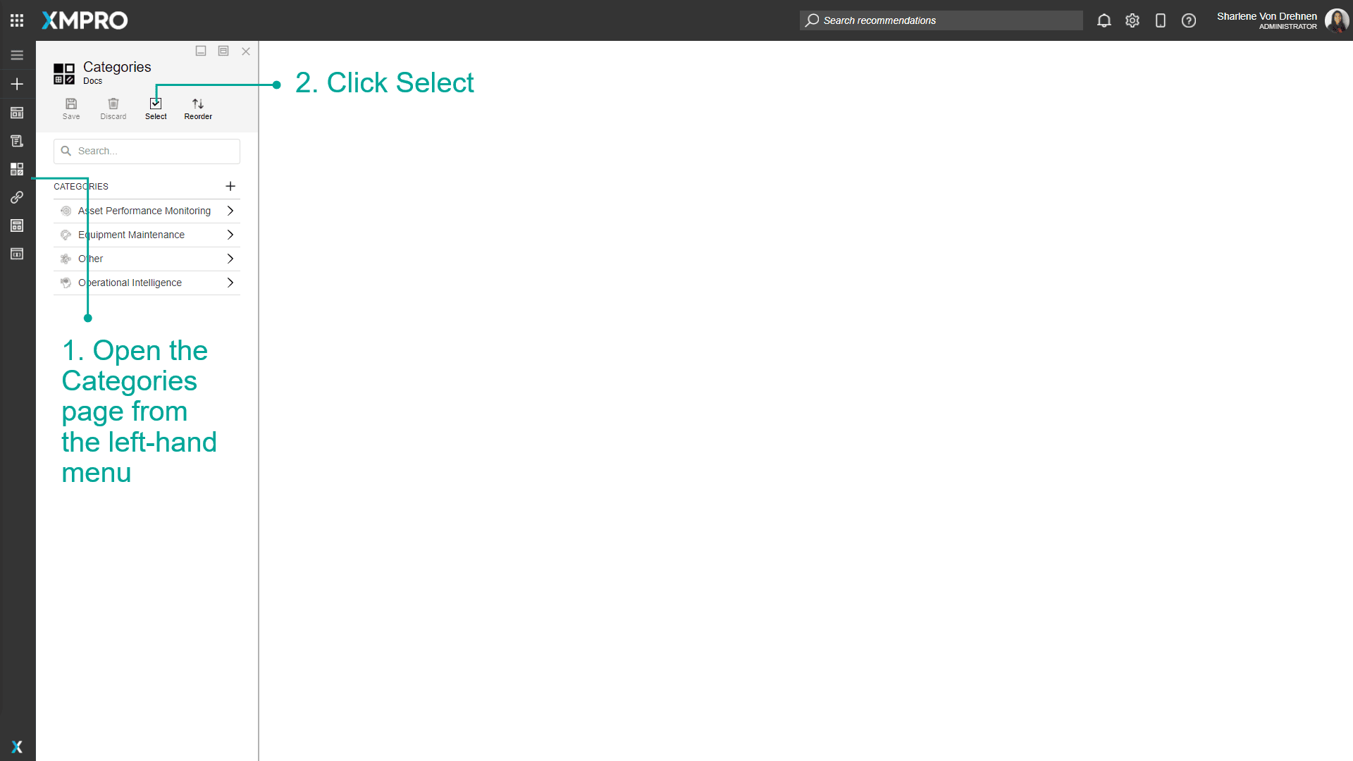 Select button for multiple categories