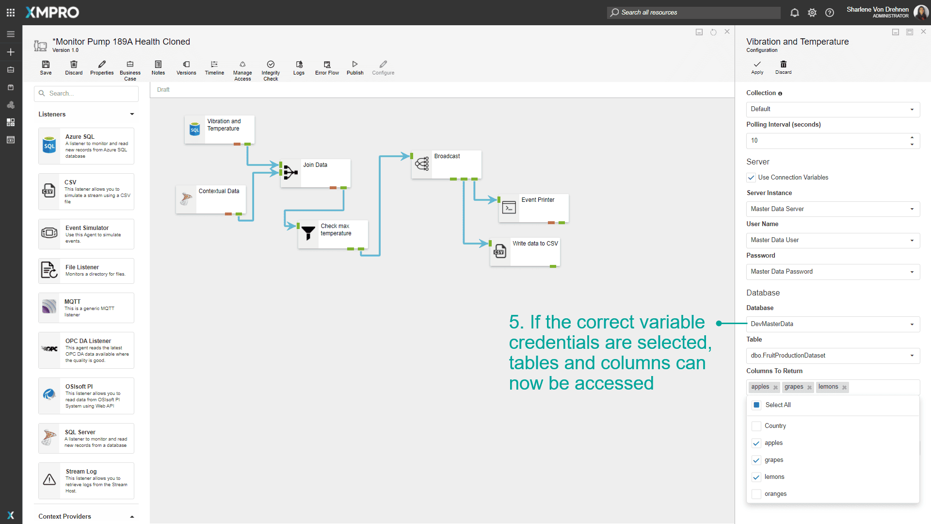 Access tables and columns