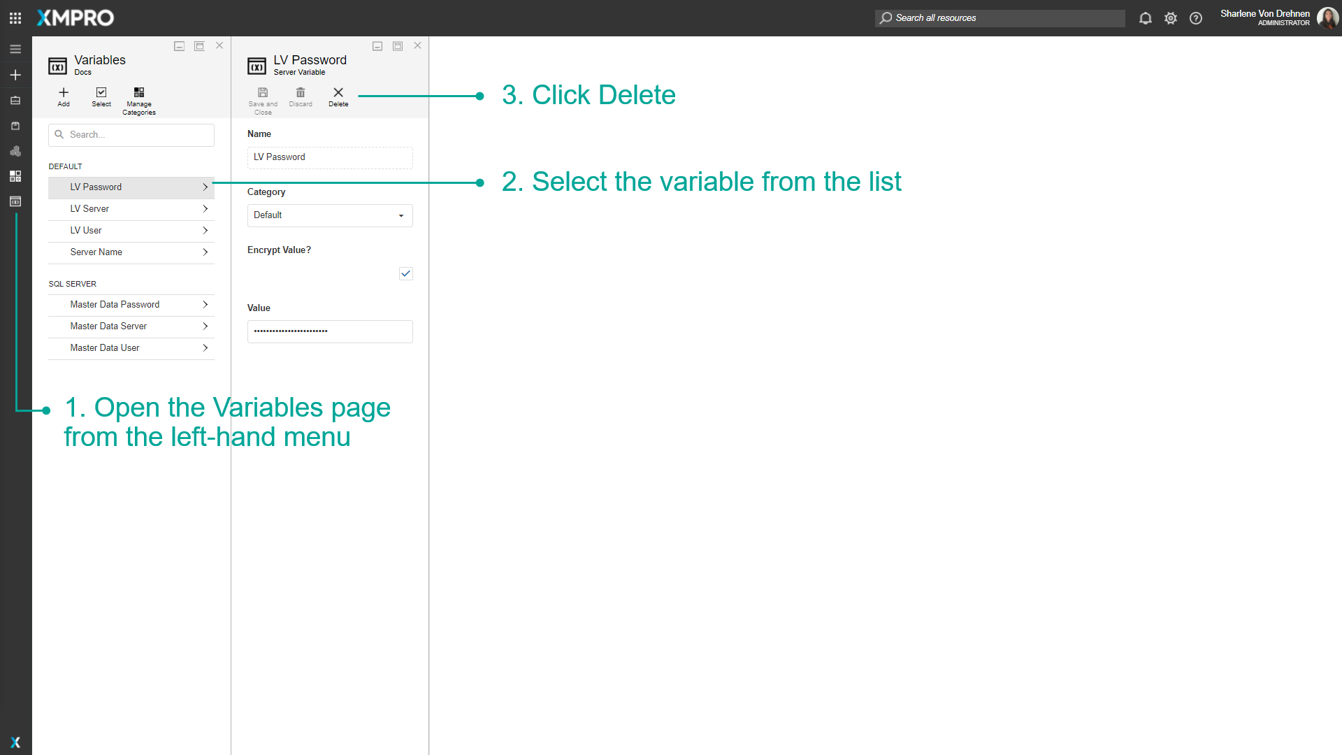 Remove a single variable