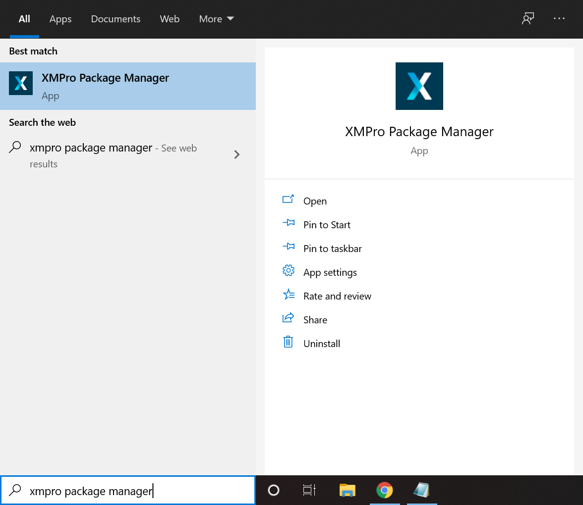 XMPro Package Manager interface