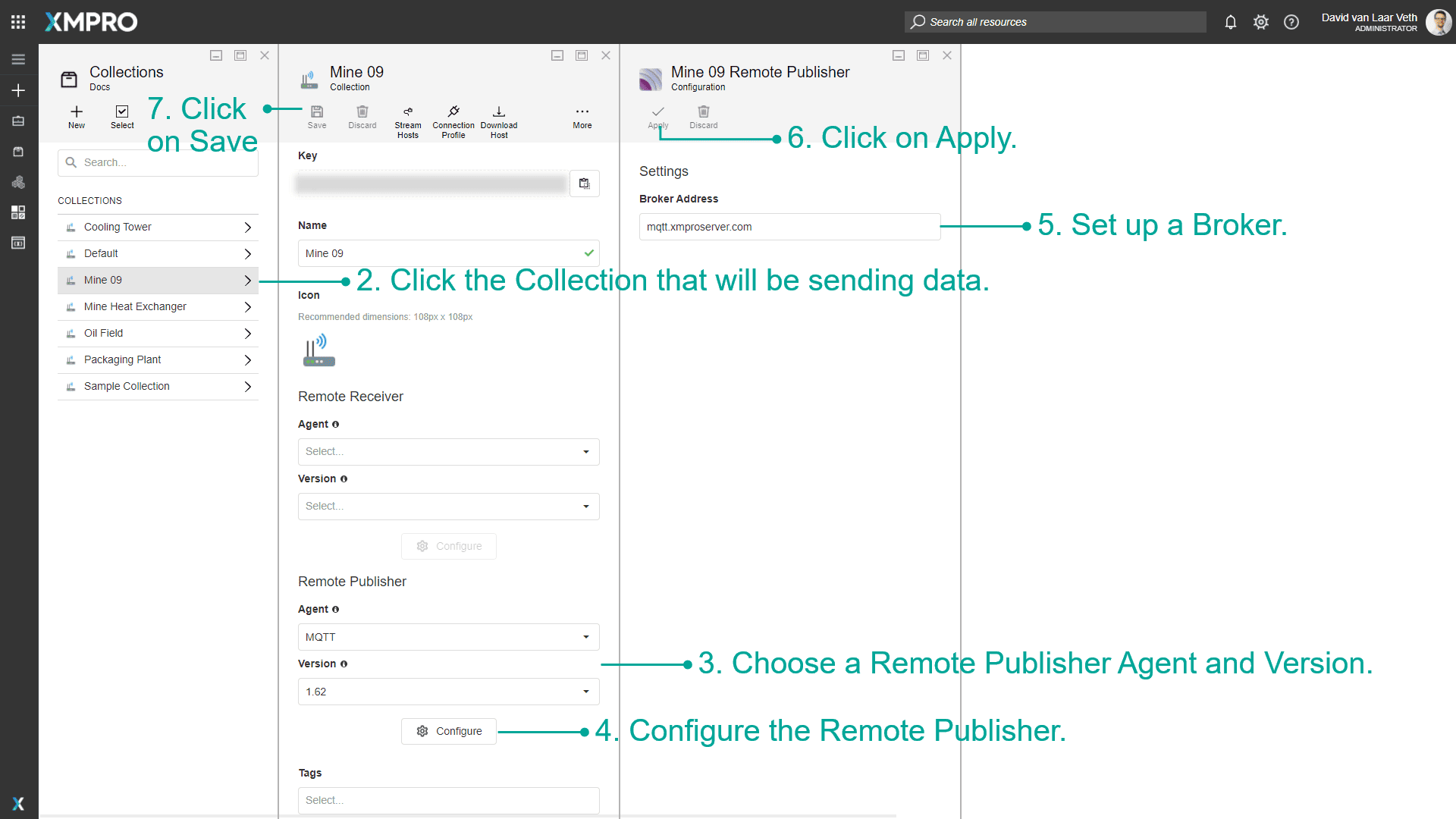 Remote Collection Configuration Step 1