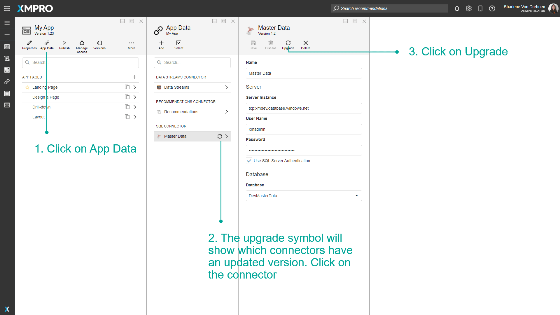 Connector upgrade icon indicating a newer version is available