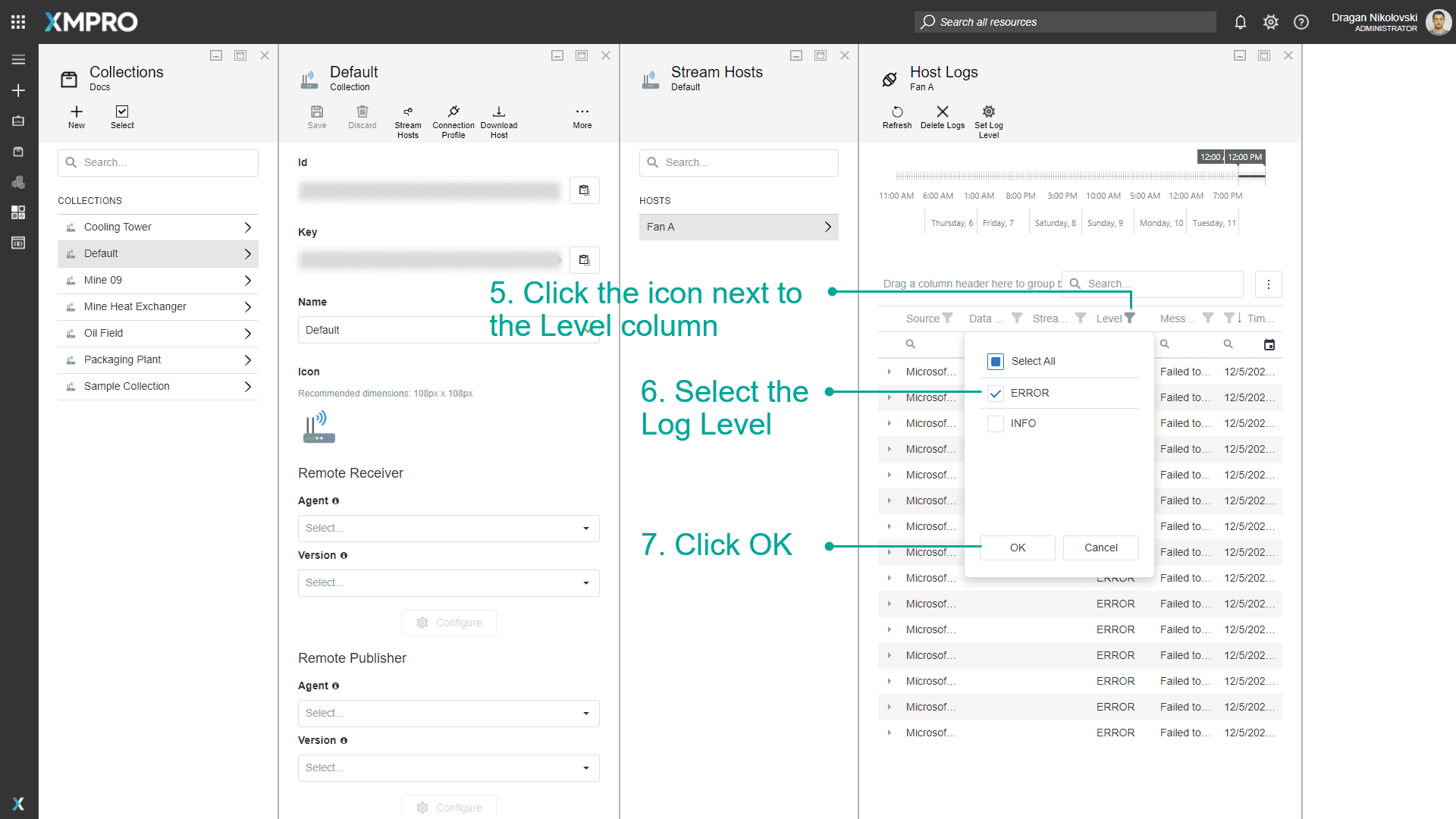 Stream Host Filter Logs Select