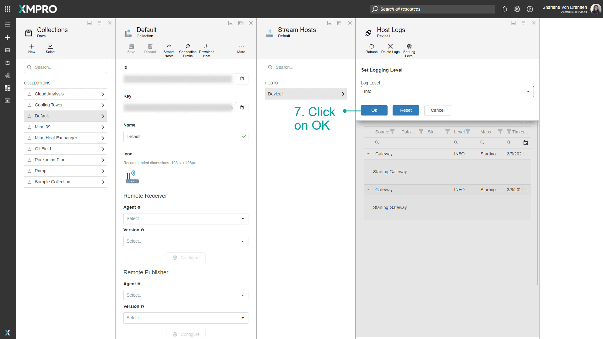 Stream Host Log Level OK
