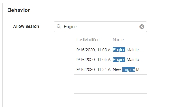 Allow Search