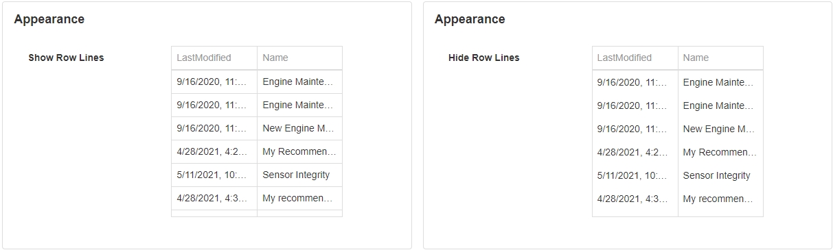 Show Row Lines