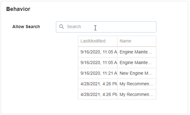Allow Search
