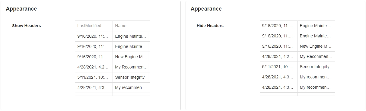 Show Headers