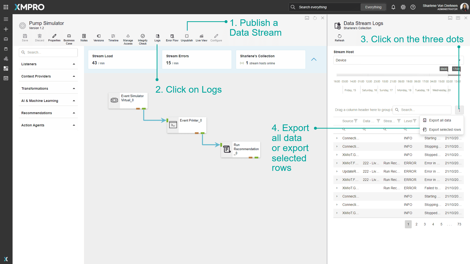 Exporting Logs