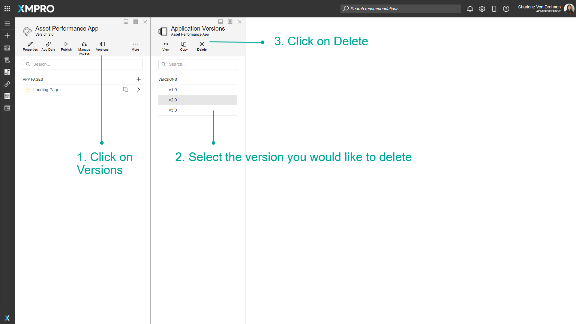 Deleting a Version